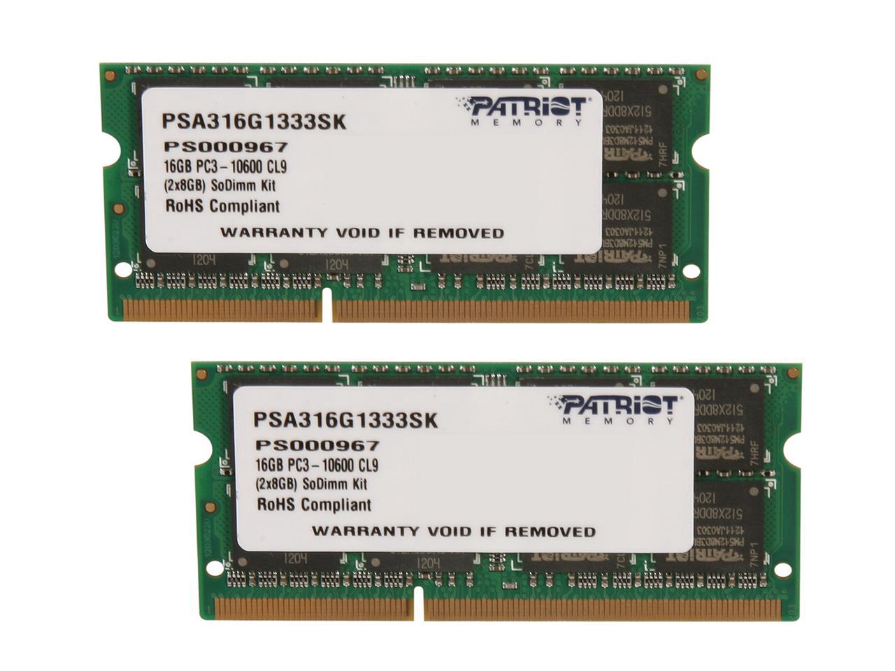 Patriot 8GB (2x4GB) DDR3 1333MHz SODIMM Memory Kit For Apple Mac Thailand