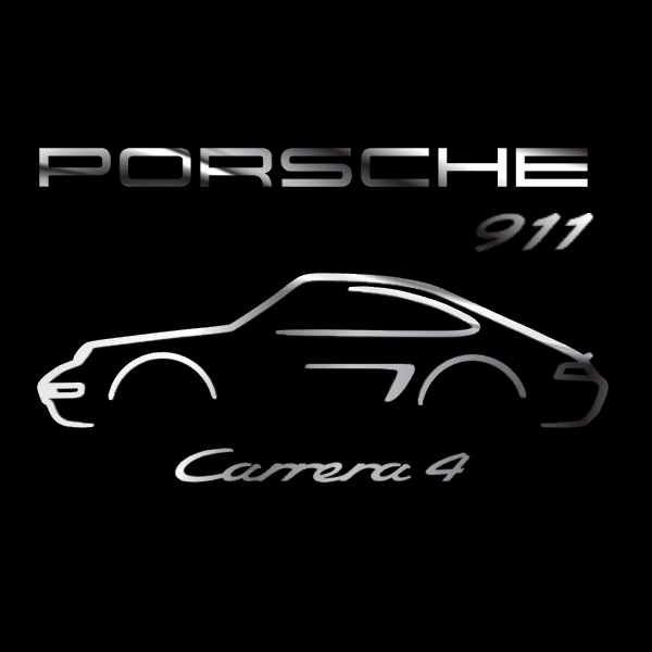 Porsche 911 6 Piece Sticker Set in Chrome Vinyl