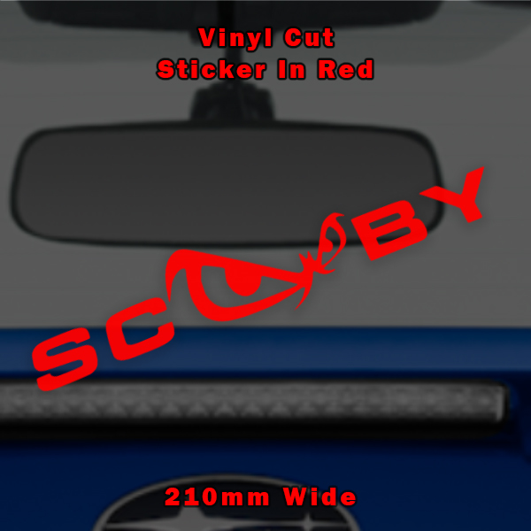 Subaru Impreza Scooby No Fear Evil Eyes Style Sticker In Red Vinyl 210mm