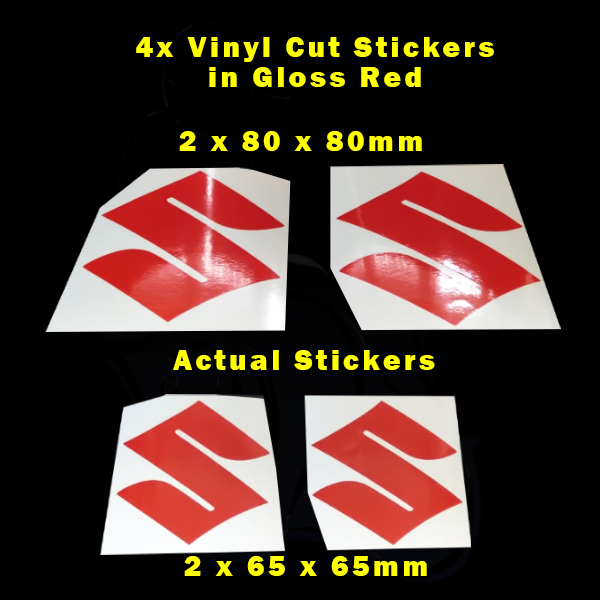 Suzuki 'S' Stickers Decal Logo In Red Vinyl