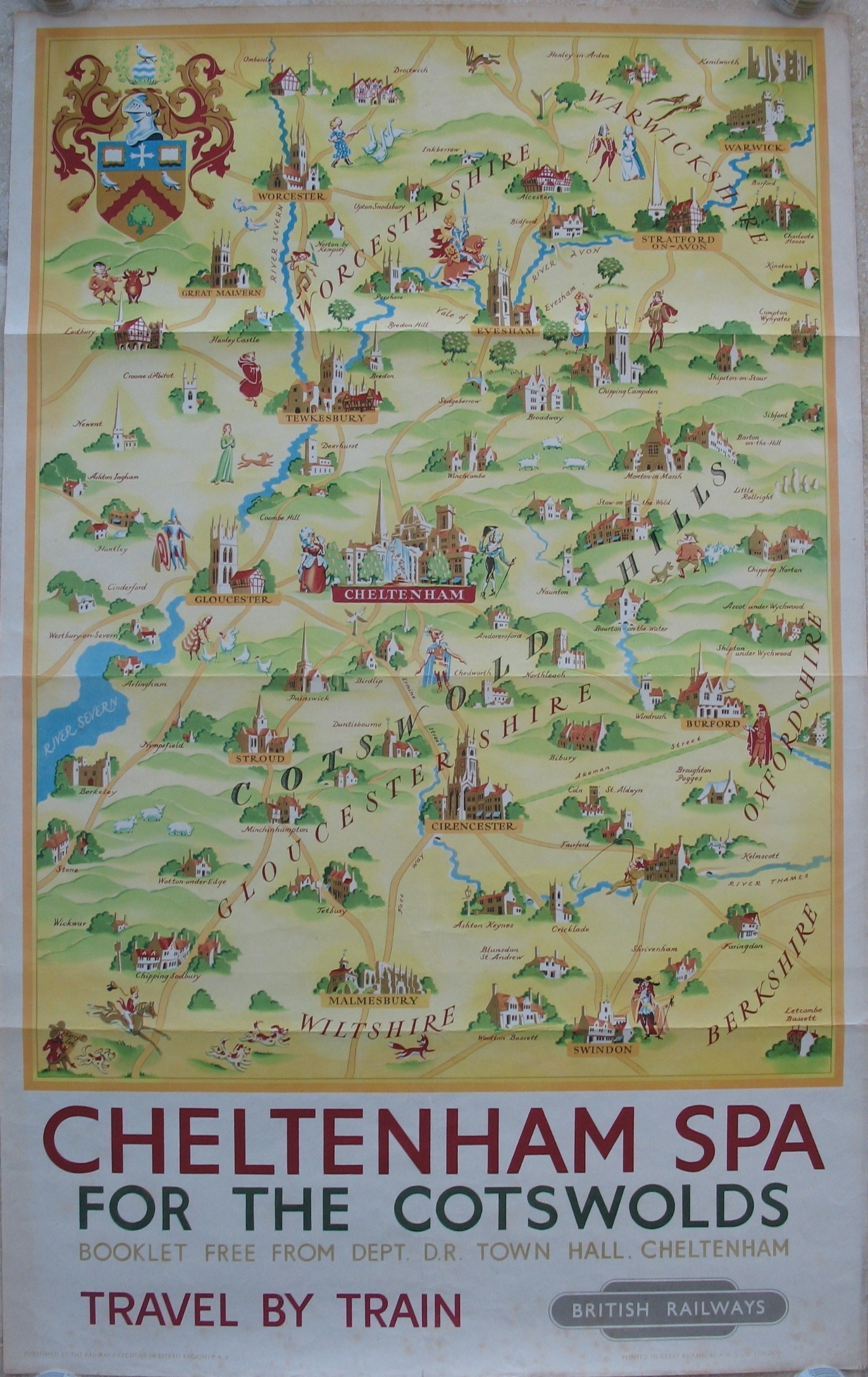 Original Railway Poster Cheltenham Spa For The Cotswolds Travel By Train By Kerry Lee