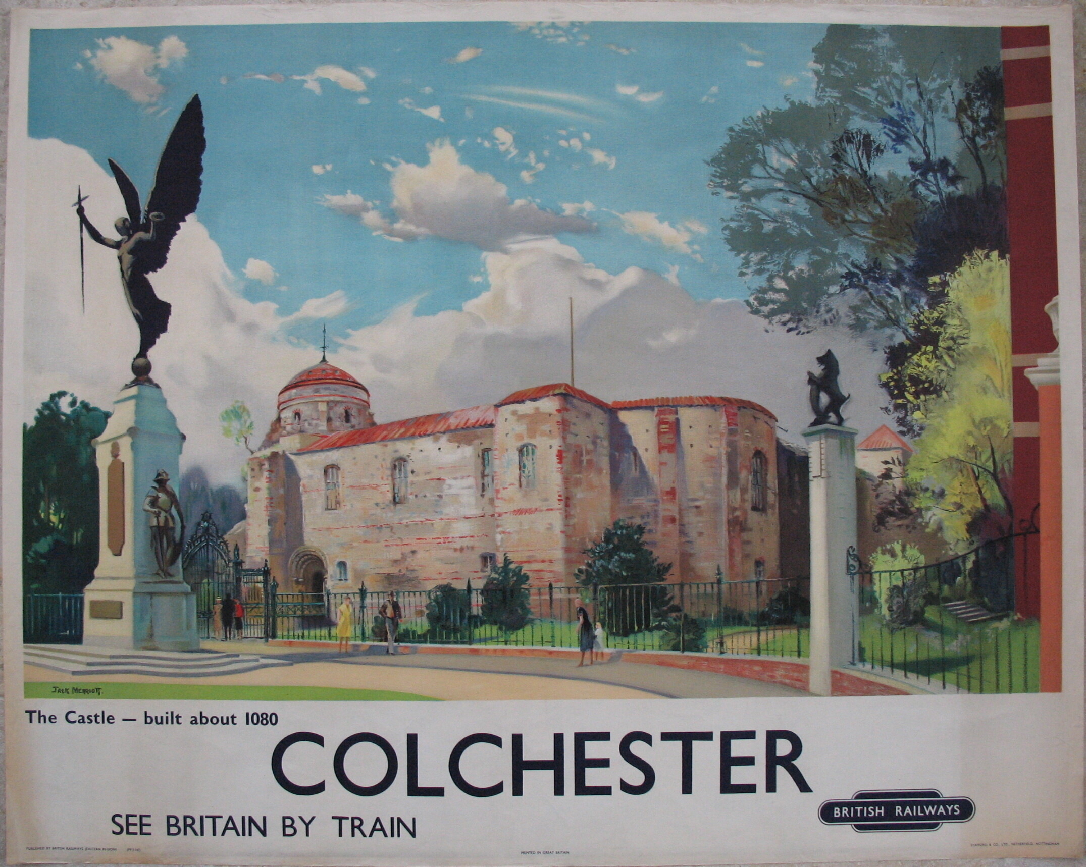 Original Railway Poster Colchester The Castle Built About 1080 See Britain By Train By Jack Merriott