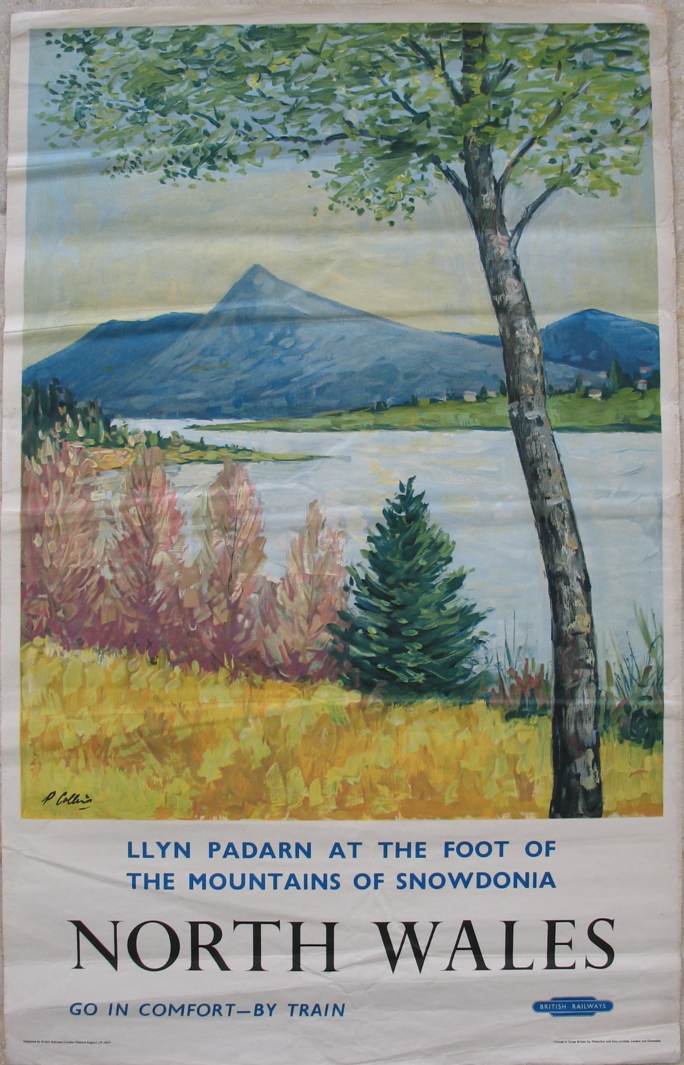 Original Railway Poster North Wales Llyn Padarn At The Foot Of The Mountains Of Snowdonia By Peter Collins