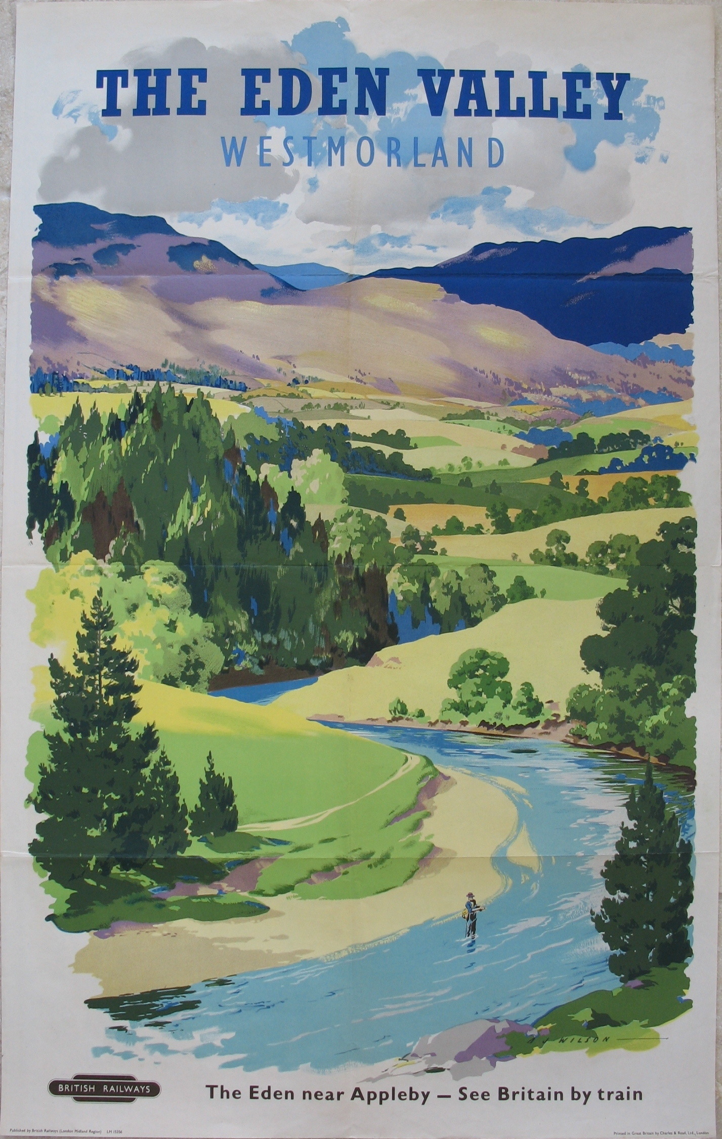 Original Railway Poster The Eden Valley Westmorland The Eden Near Appleby See Britain By Train By AJ Wilson