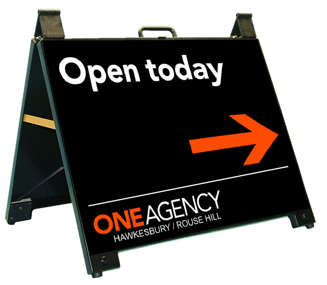 One Agency Open Today Portable A-Frame Black