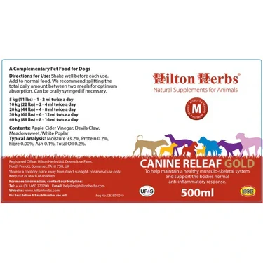 Hilton Herbs Canine Releaf 500ml