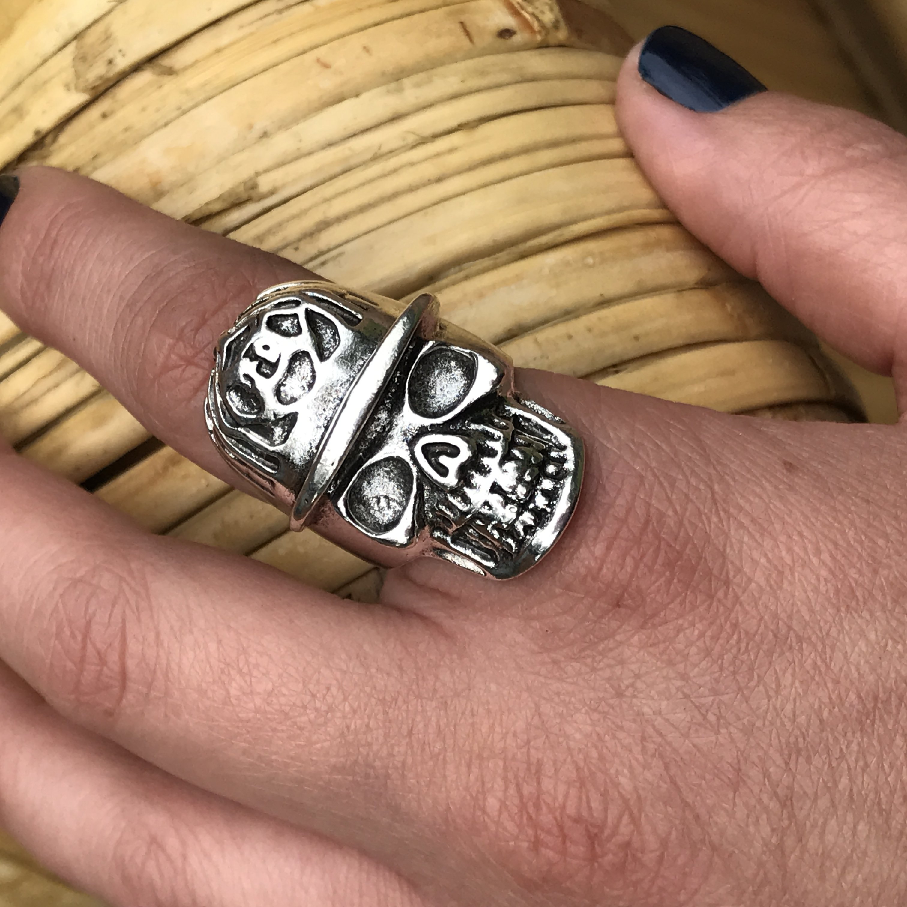 Size 7 1/2 Biker Ring 80s Biker Rings Mens Rings Gifts for Men Gifts ...