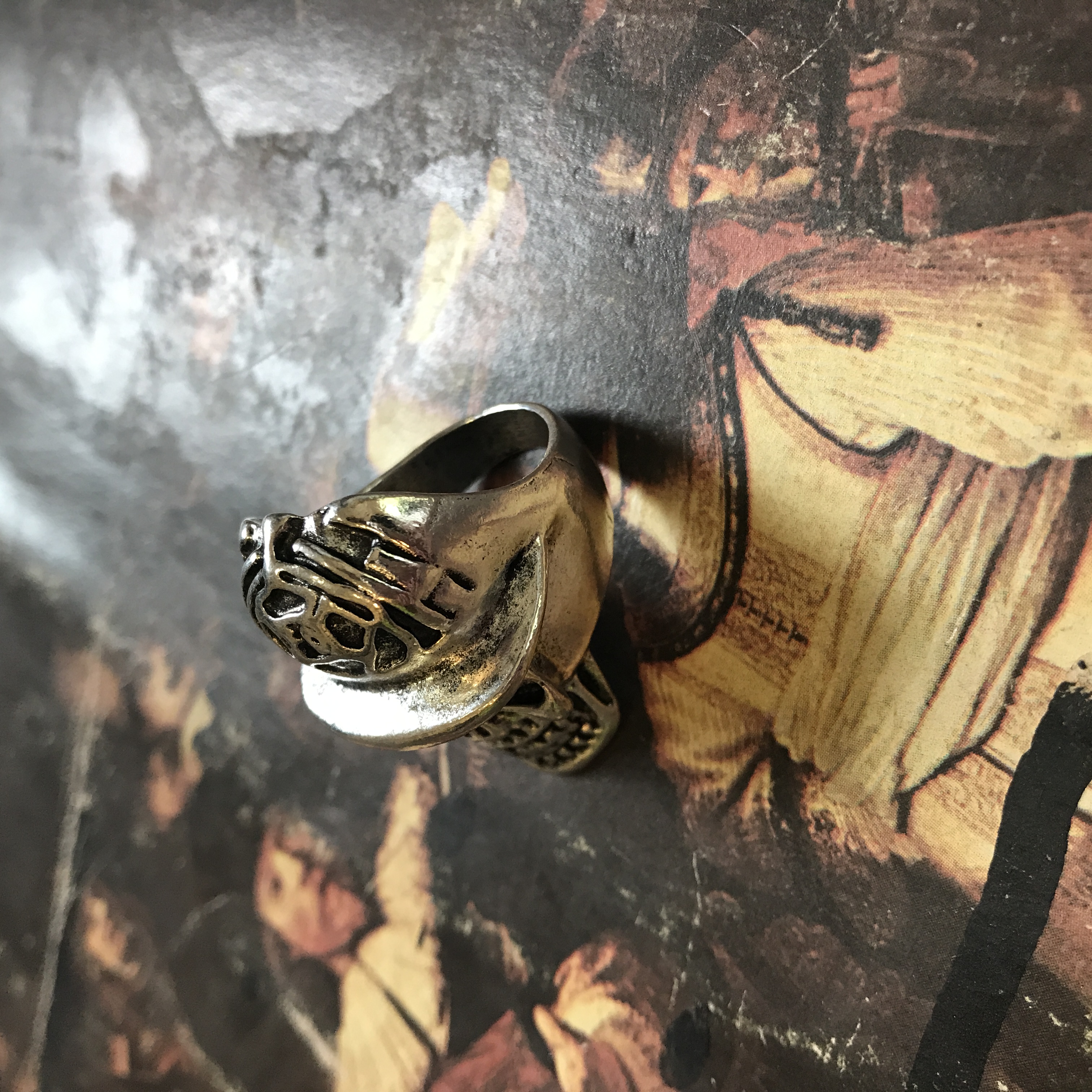 Size 7 1/2 Biker Ring 80s Biker Rings Mens Rings Gifts for Men Gifts ...