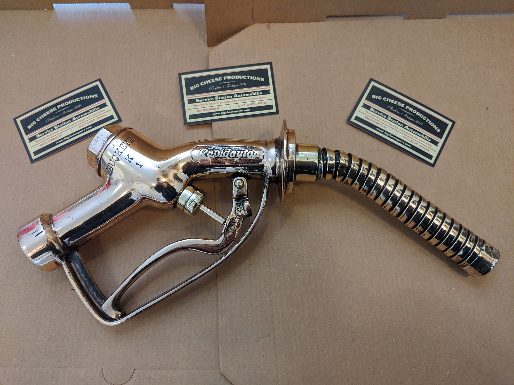 ORIGINAL Rapidayton GAS PUMP NOZZLE BUFFED AND POLISHED 15 Tokheim