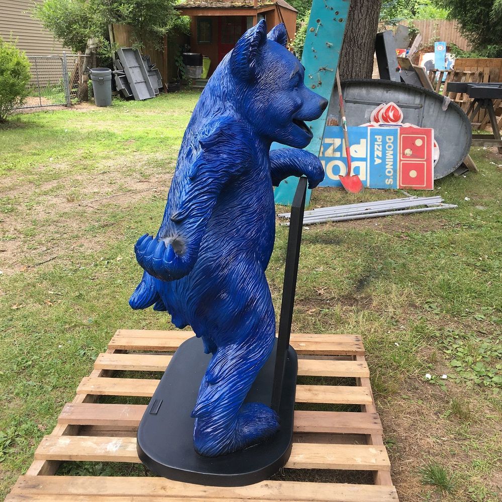 Grateful Dead Fiberglass Blue Bear with Sign / Statues / Fiberglass