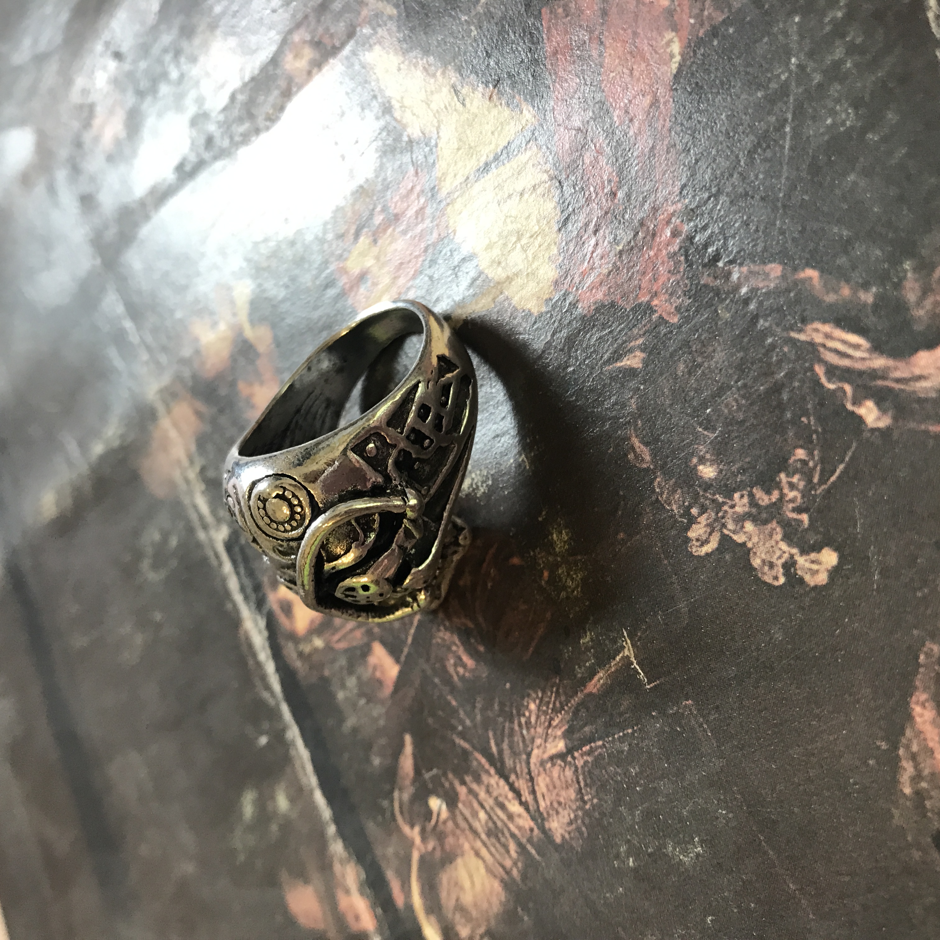 Size 9 1/2 Biker Ring 80s Biker Rings Mens Rings Gifts for Men Gifts ...