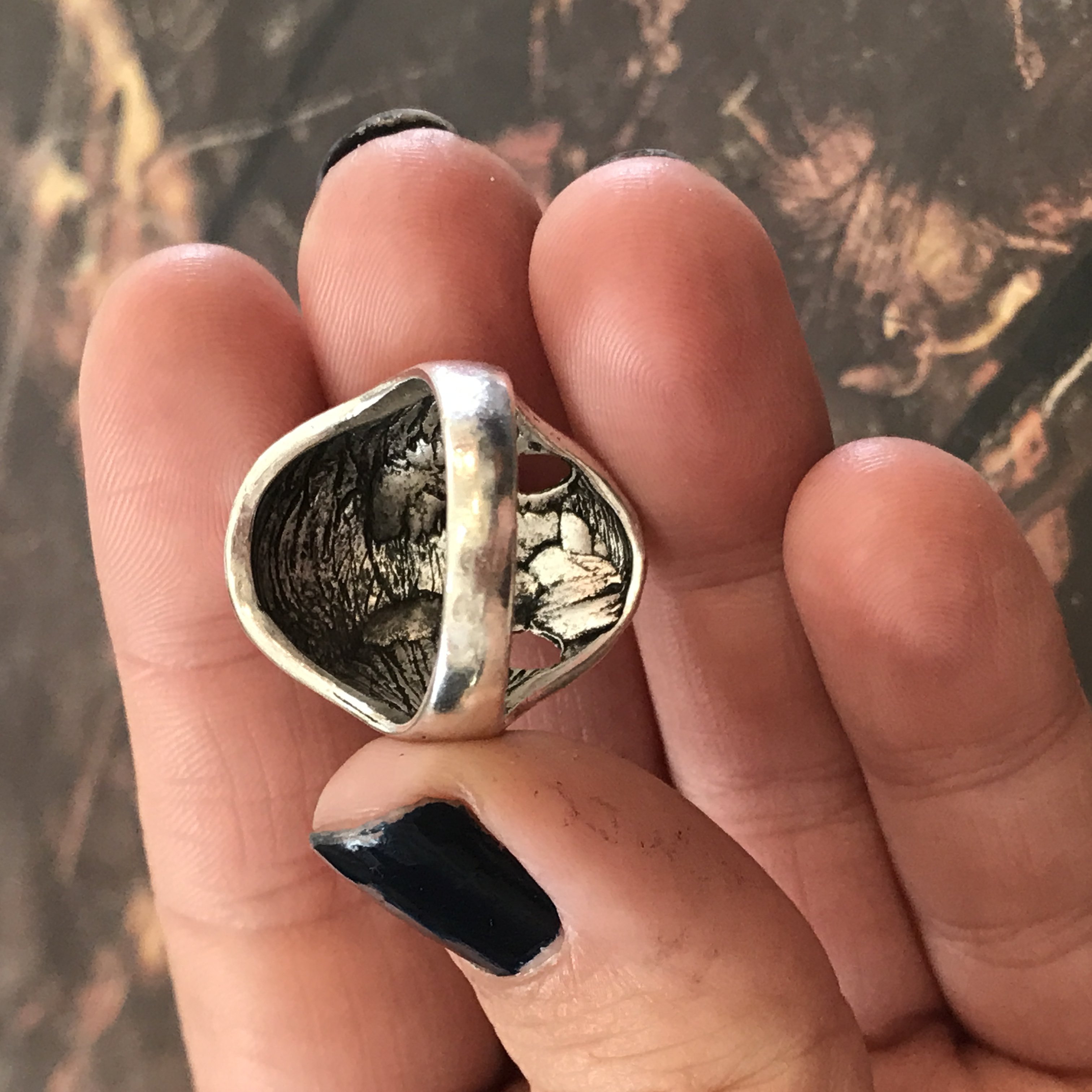 Size 8 1/2 Biker Ring 80s Biker Rings Mens Rings Gifts for Men Gifts ...
