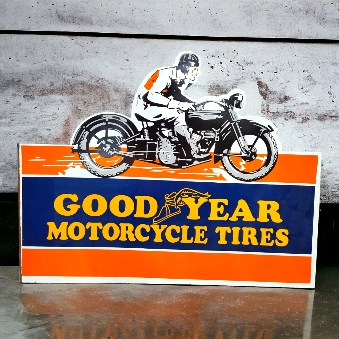 Goodyear Motorcycle Porcelain Sign