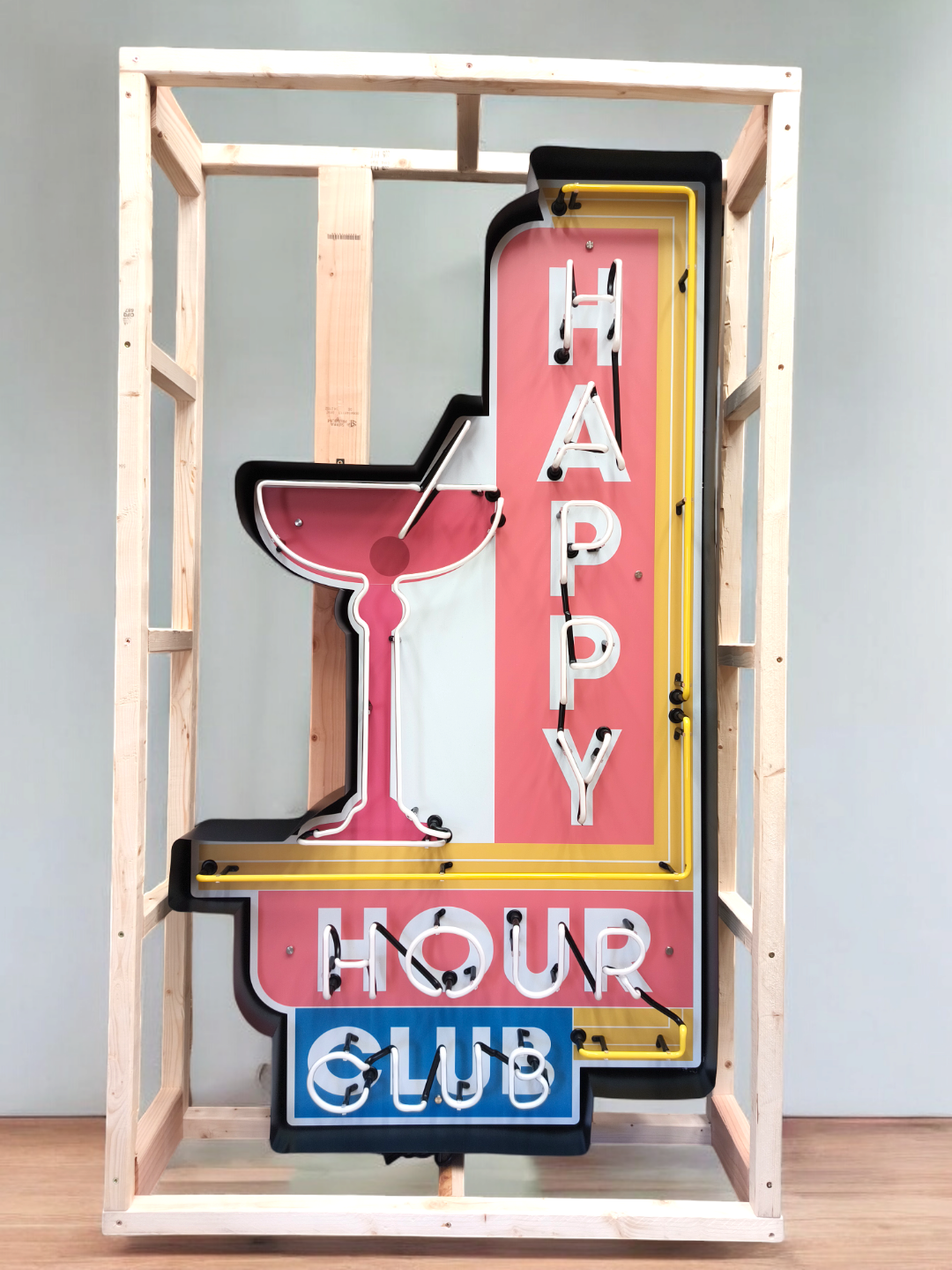 Happy Hour Neon Sign / Martini Glass / Bar Neon / Man Cave