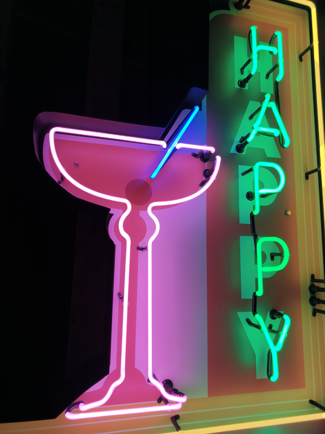 Happy Hour Neon Sign / Martini Glass / Bar Neon / Man Cave