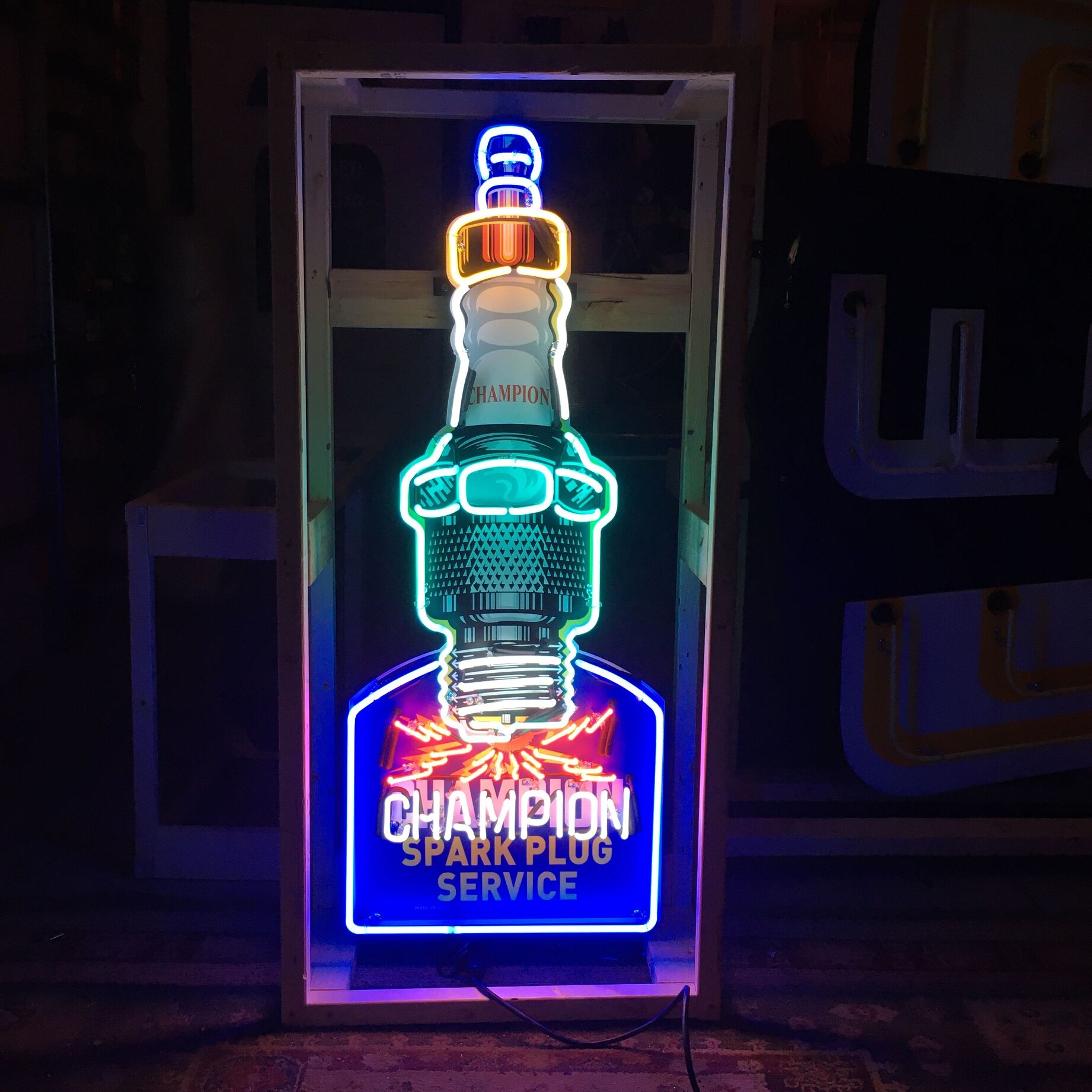 Champion Spark Plug Neon Sign / Champion Dealership Signs