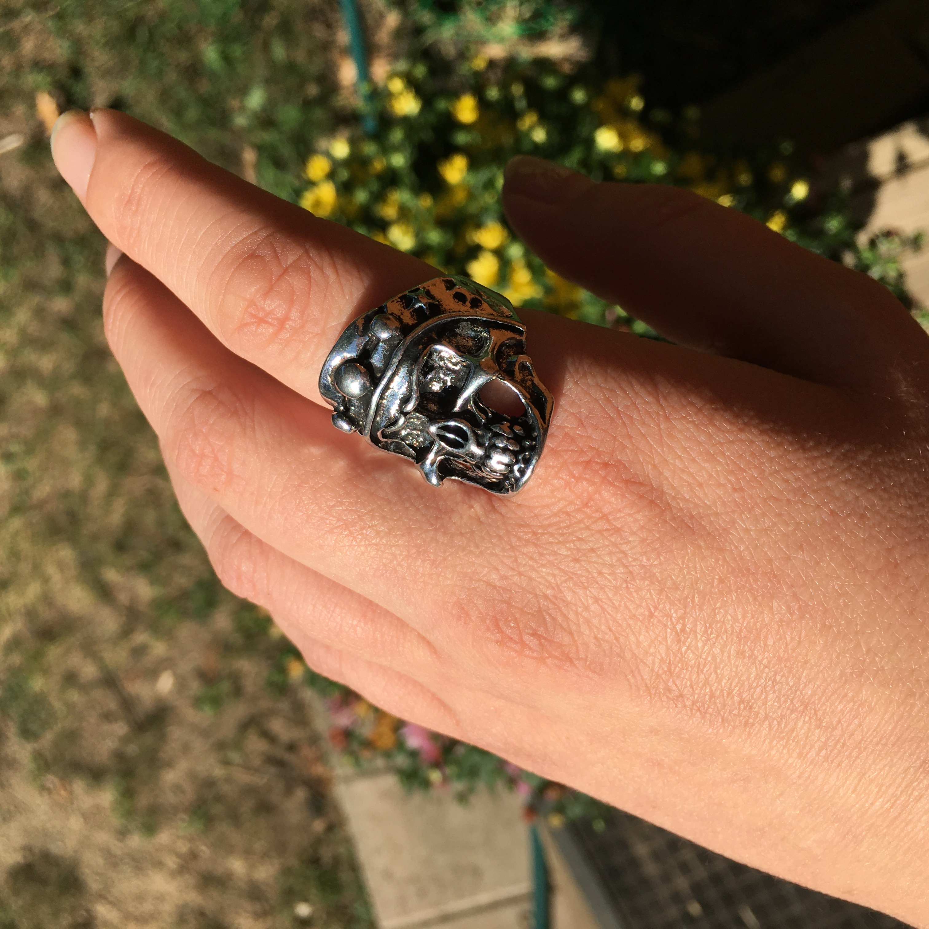 Size 8 Biker Ring Biker Rings Eddie Munson Skull Ring Skeleton Rings