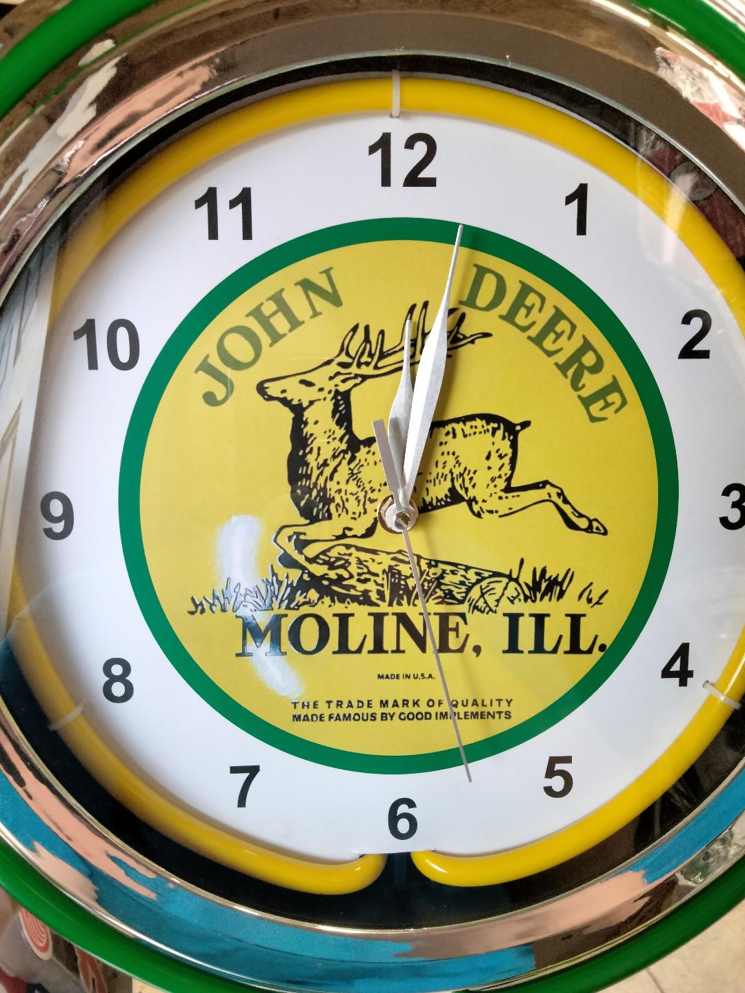 NEW John Deere Double Band Neon Clock / John Deere Neon Clocks