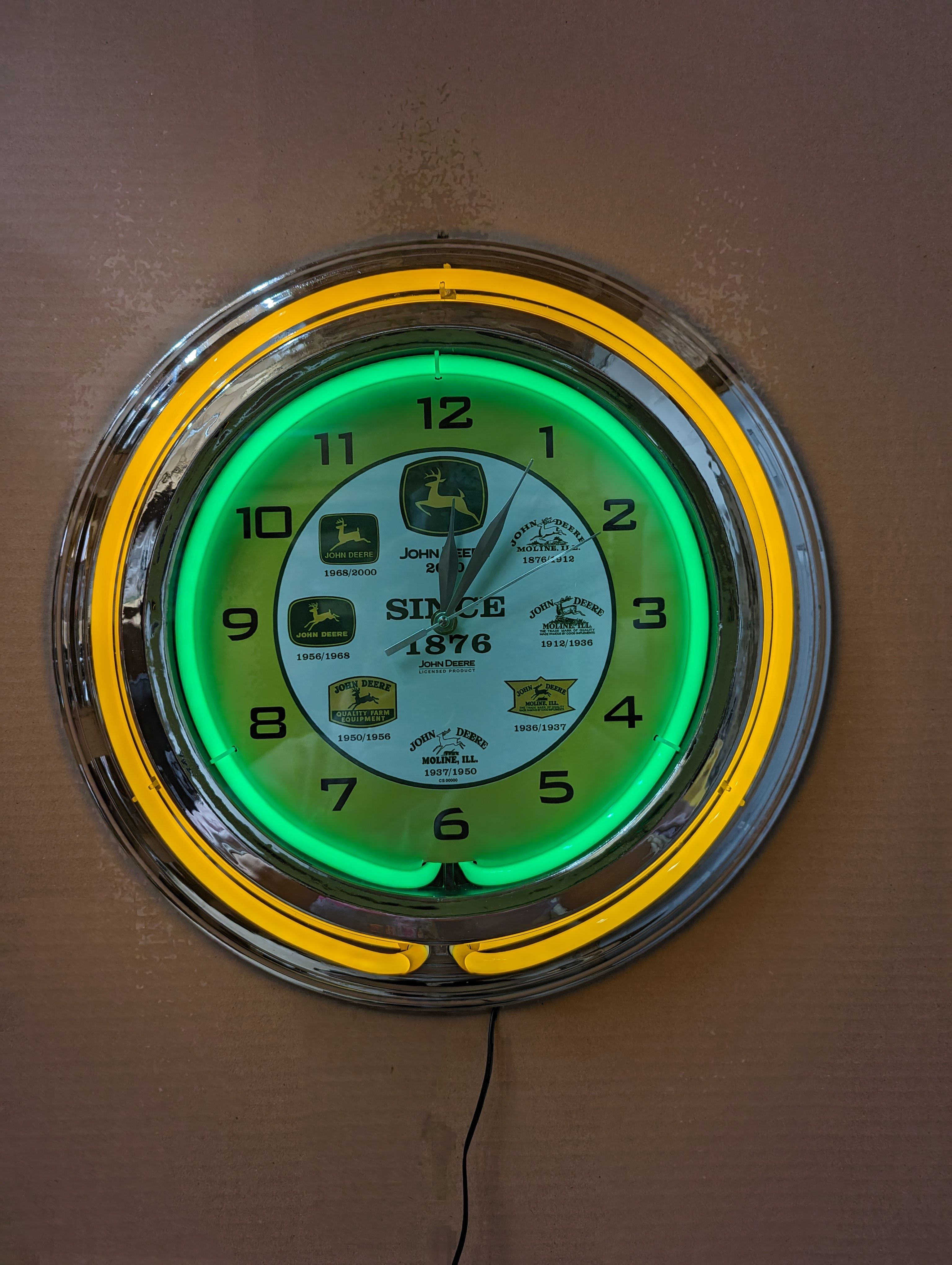 John Deere Double Band Neon Clock / John Deere Logos / Tractor Clocks