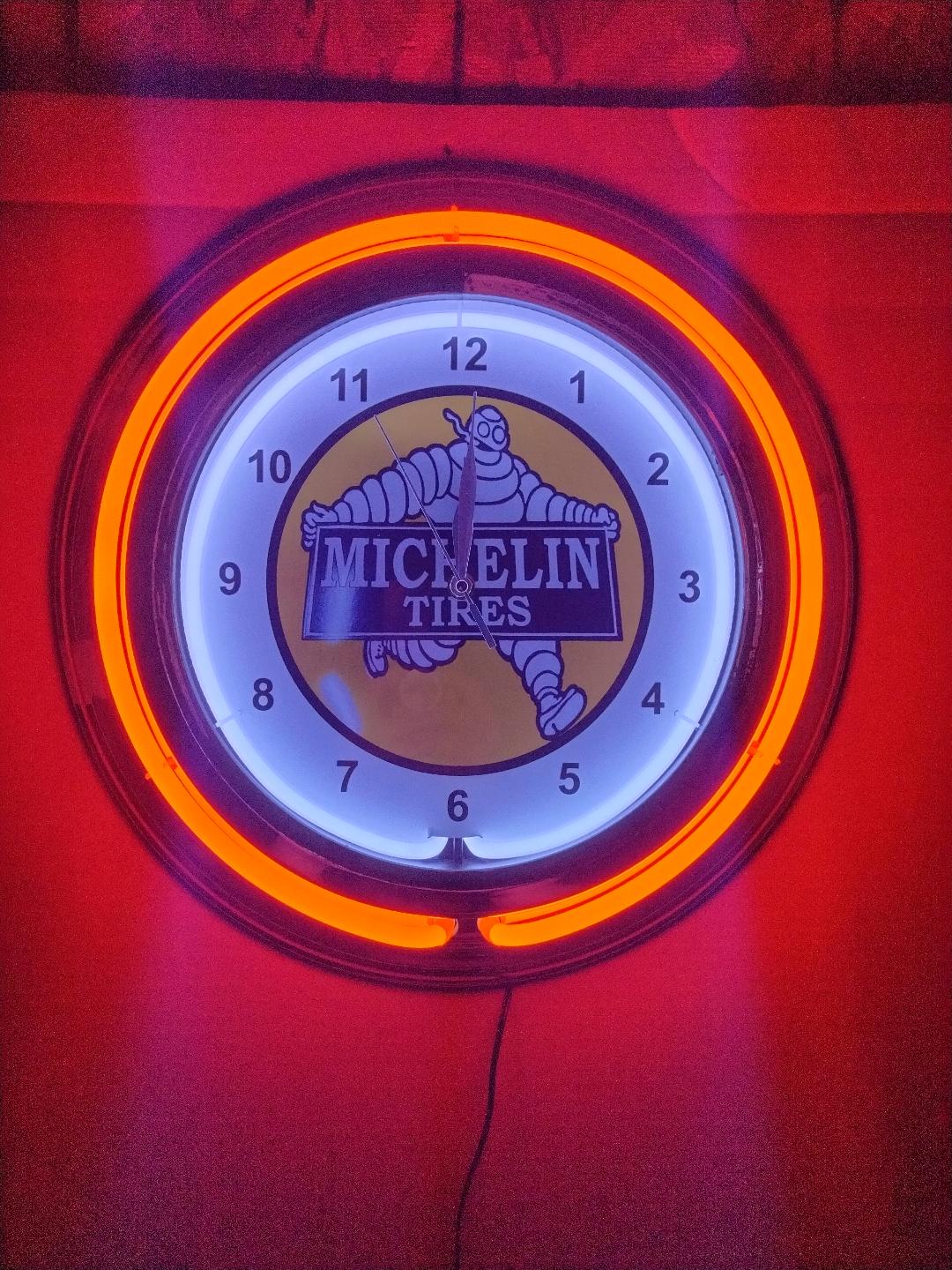 NEW Michelin Neon Clock / Michelin Man Neon Clocks