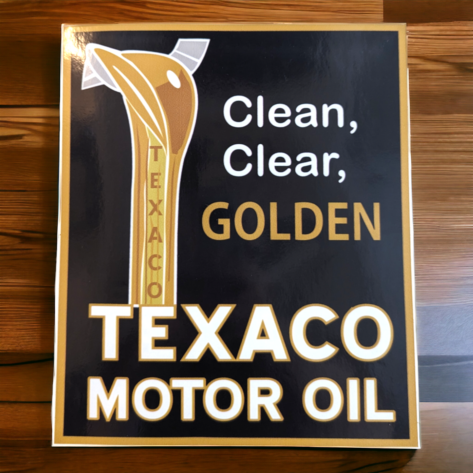 Vintage Texaco Oil Bottle Pourer Decal Sticker - Garage Mancave Motor Oil Decor