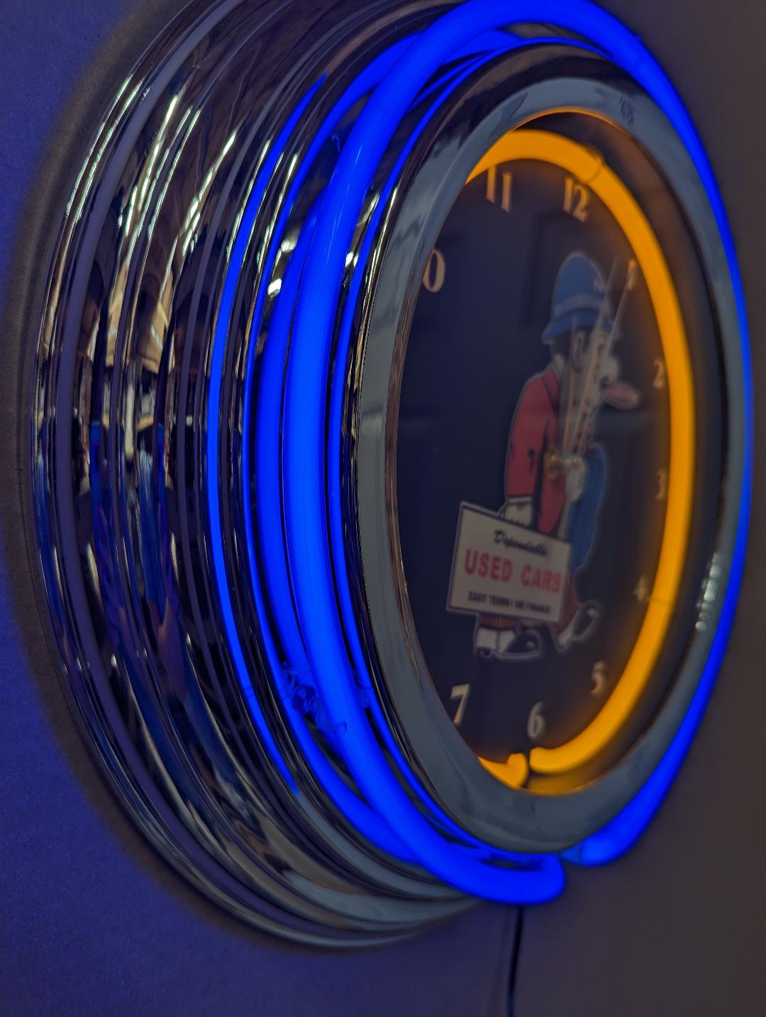 Used Car Dealership Neon Clock / Used Cars Double Band Neon Clock