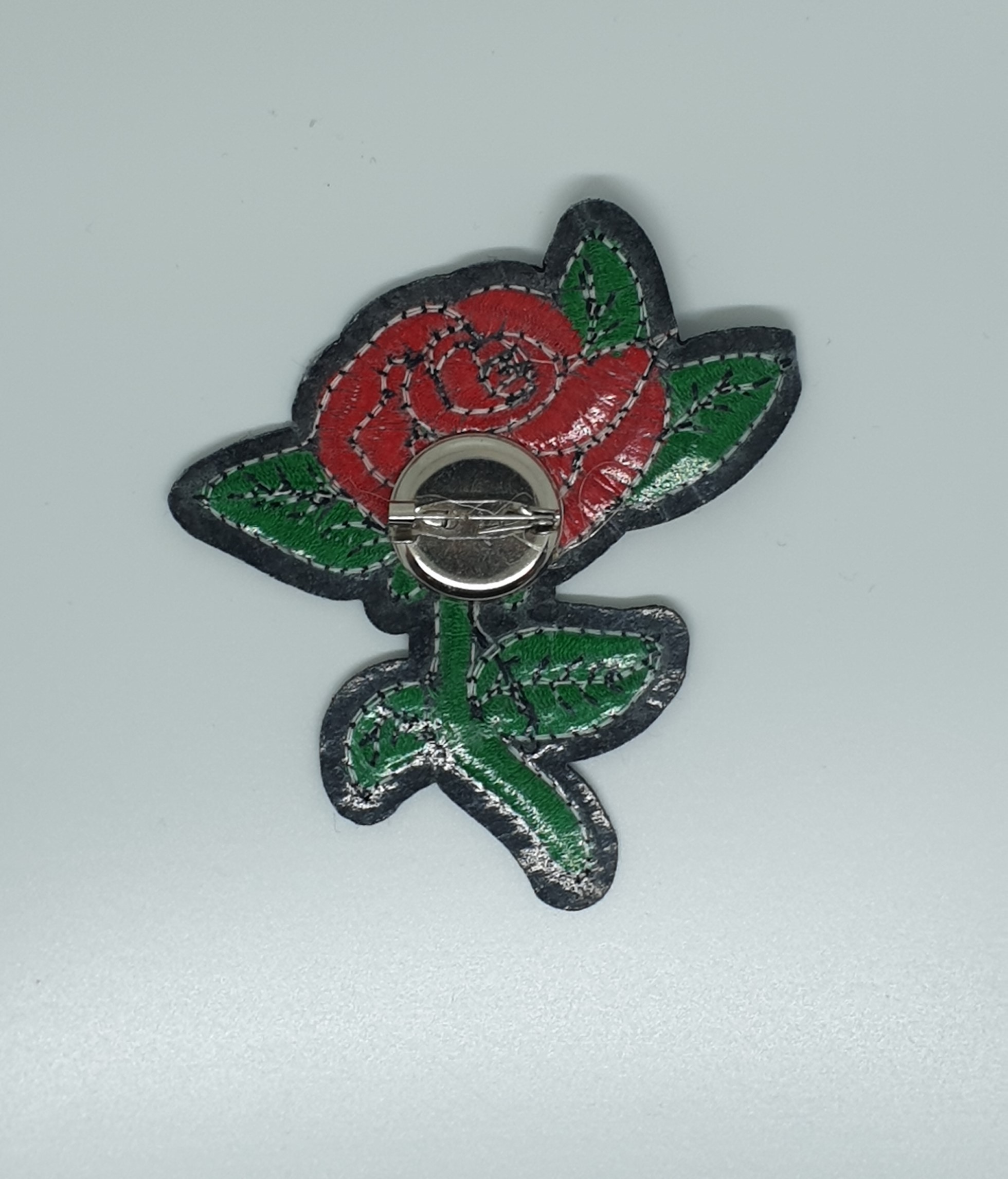 Embroidered Rose Brooches