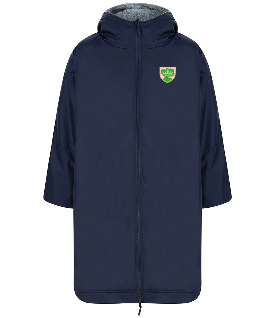 Queens All Weather Robe (Print Logo) - Navy