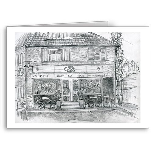 Lidgett Lane Larder greetings card by Jo Dunn