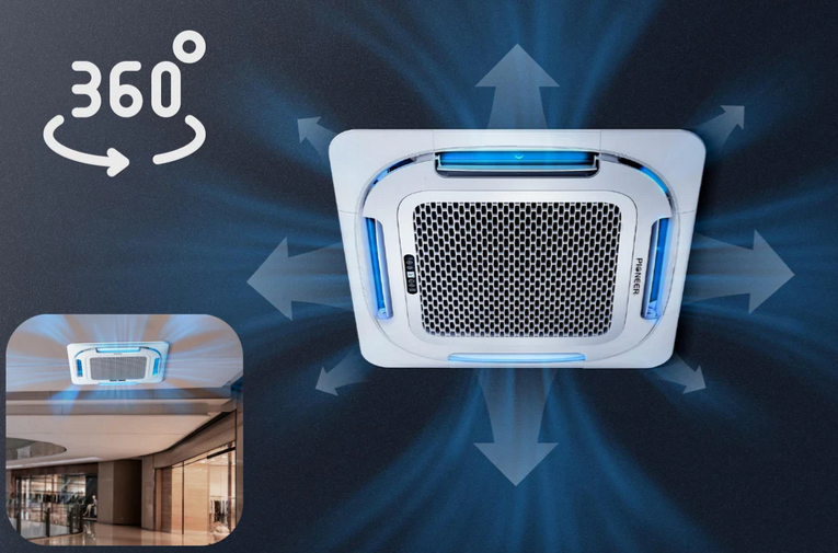 Pioneer 18000 Btu Ceiling Cassette Heat Pump AC (-13°F ...