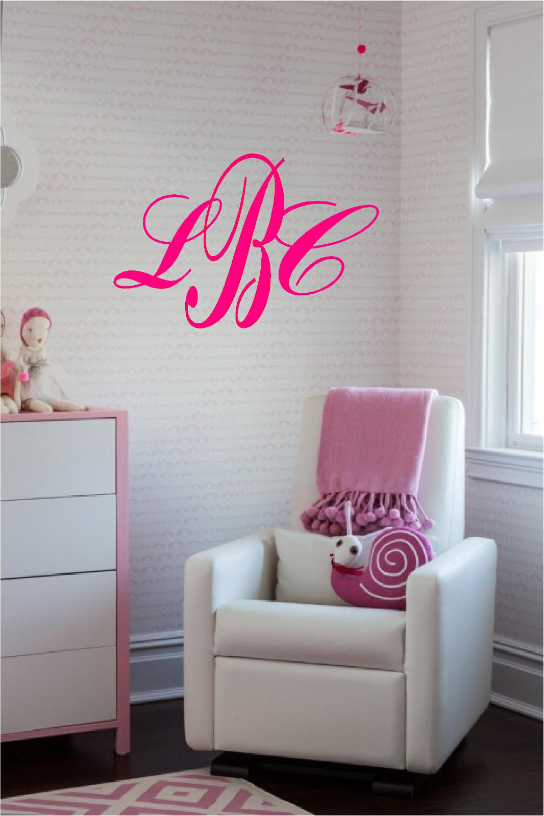 Monogram Personalized Wall Sticker Wall Art Decor Vinyl Decal Mural