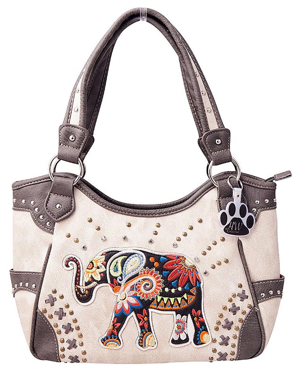 Elephant Purse Concealed Carry Embroidered Handbag Wallet Set