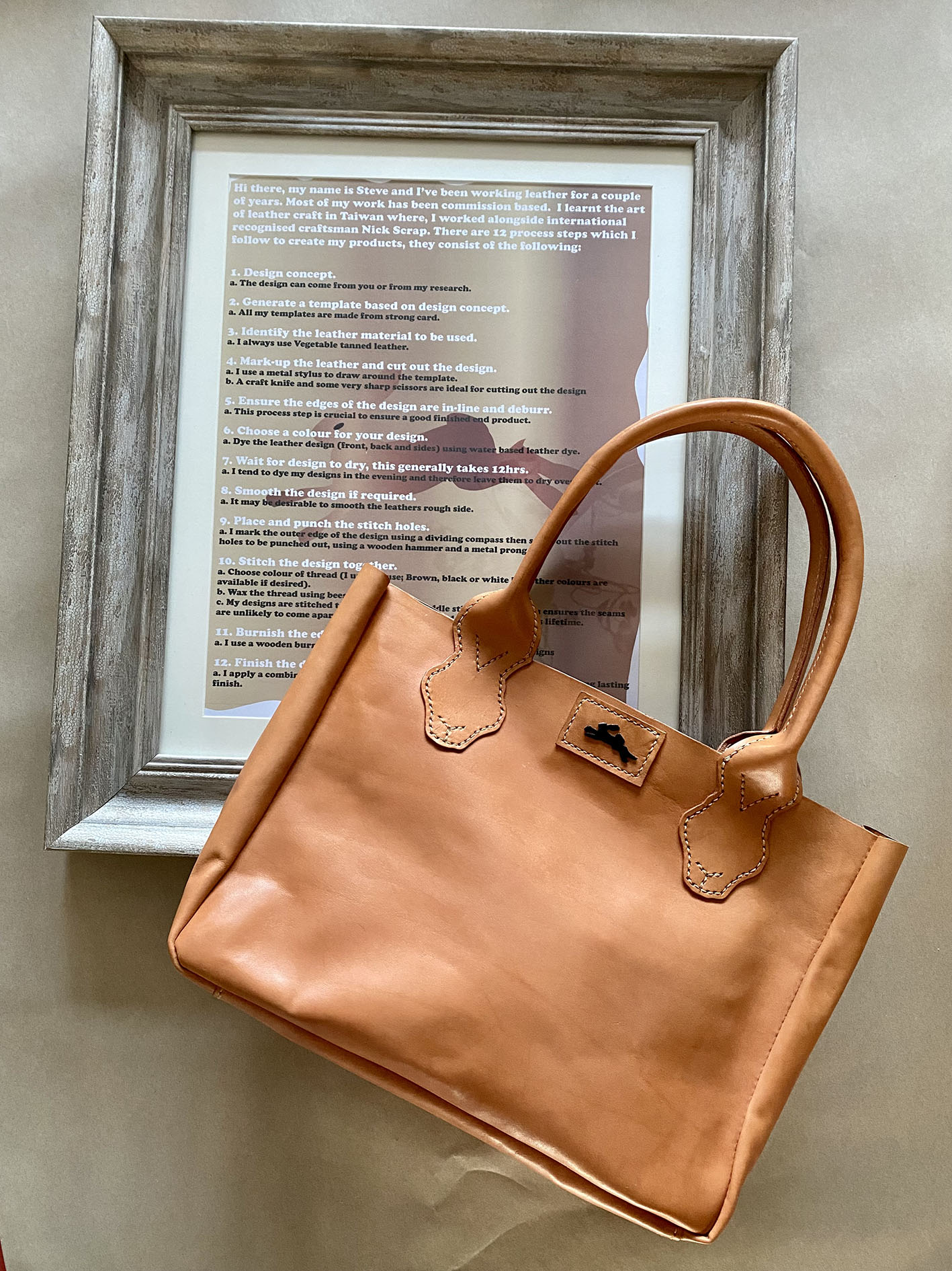 Genuine Leather Tote Bag | Handmade by Stephen Rees