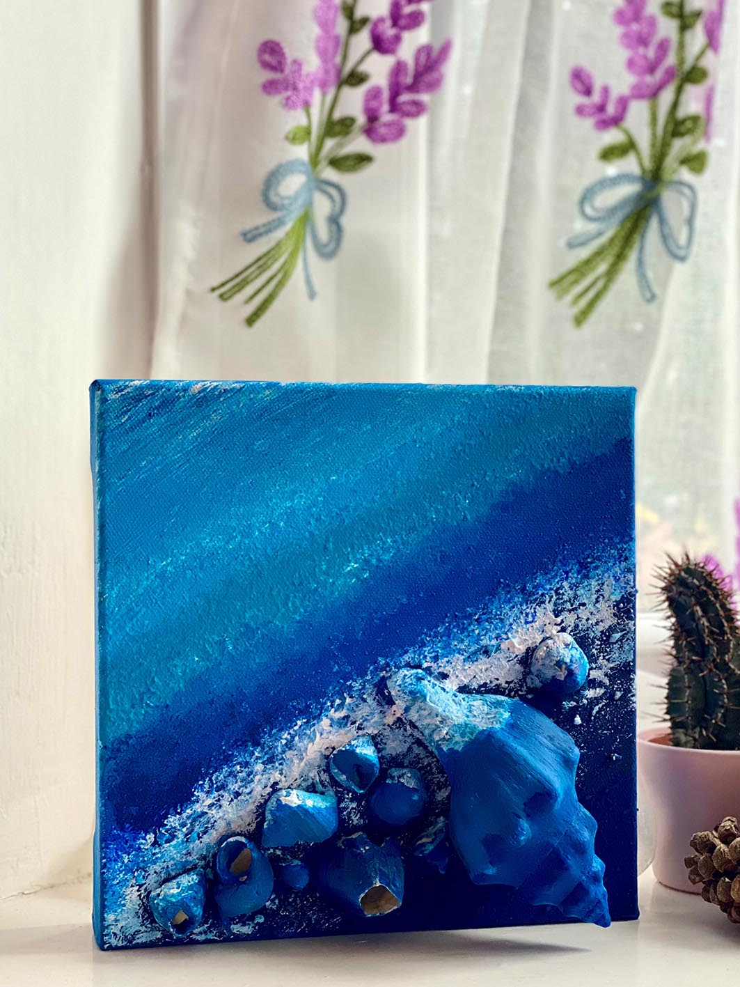 Blue Charm with shells #I#II#III | Acrylic on canvas