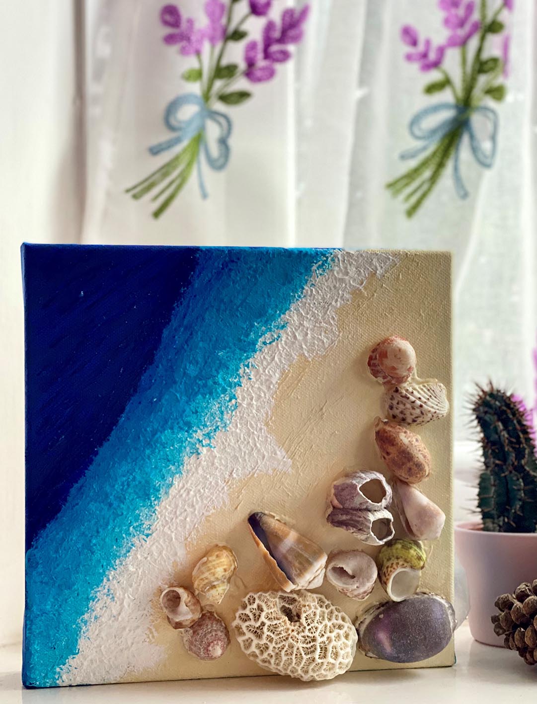 Blue Charm with shells #I#II#III | Acrylic on canvas