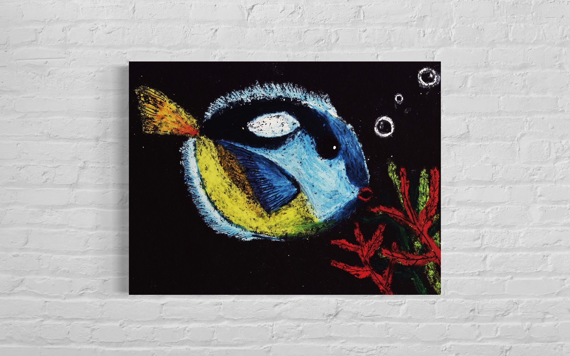 Blue Tang | Oil Pastel on paper