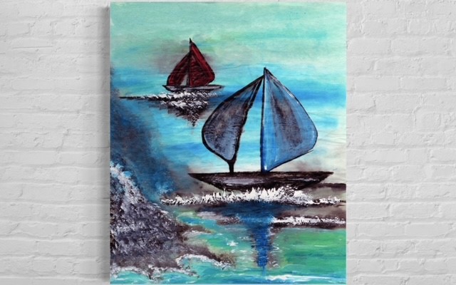 Bon Voyage | Ink Wash and Acrylic on rice paper