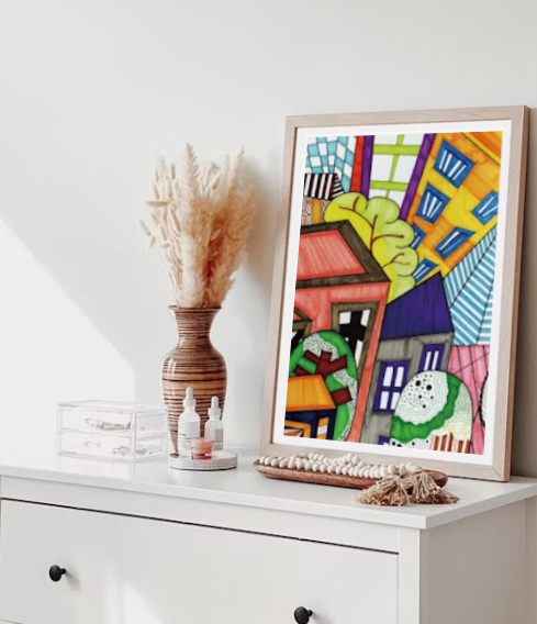 City Skyline | Coloured Marker on paper