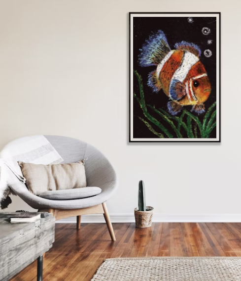 Clownfish | Oil Pastel on paper