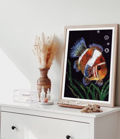 Clownfish | Oil Pastel on paper