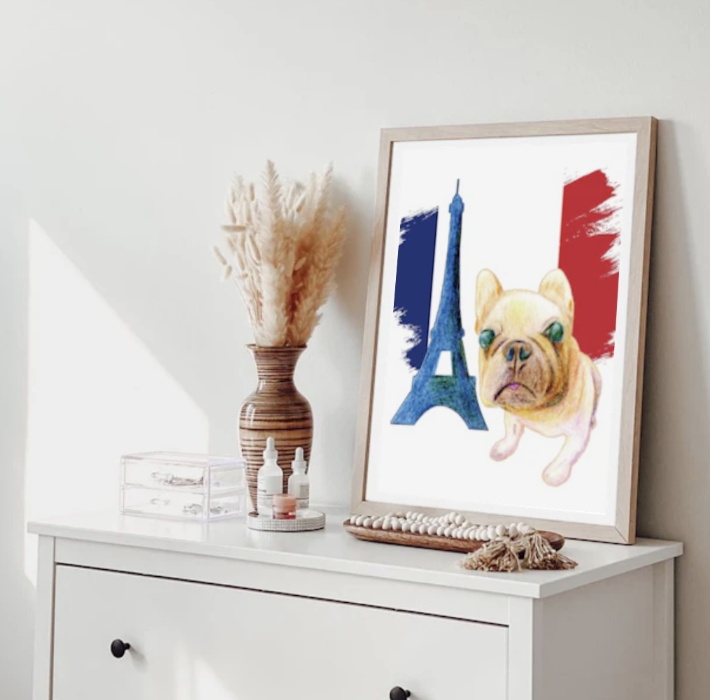 Paris Eiffel Tower Art Print | Coloured Pencil on paper