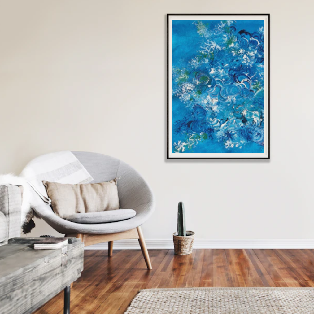 A Bunch of Blues | Acrylic on rice paper