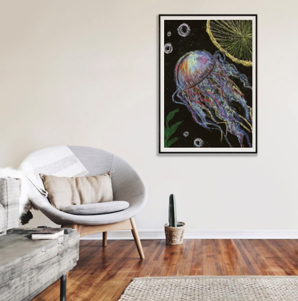 Jellyfish | Oil Pastel on paper