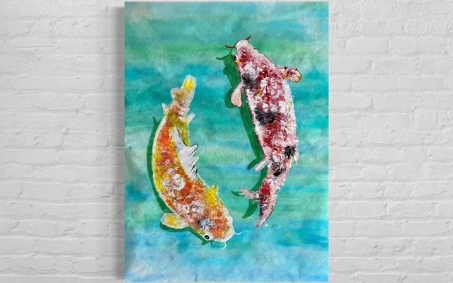 Koi Fish | Acrylic on rice paper