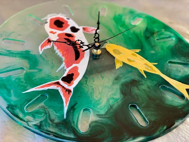 Koi Fish Wall Clock