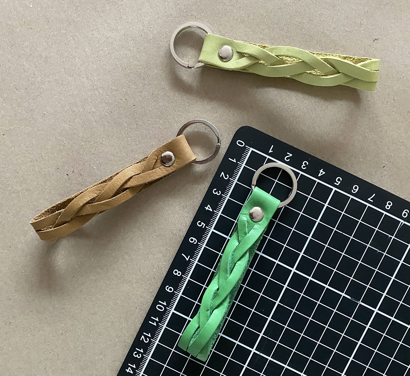 Genuine Braided Leather Keyring