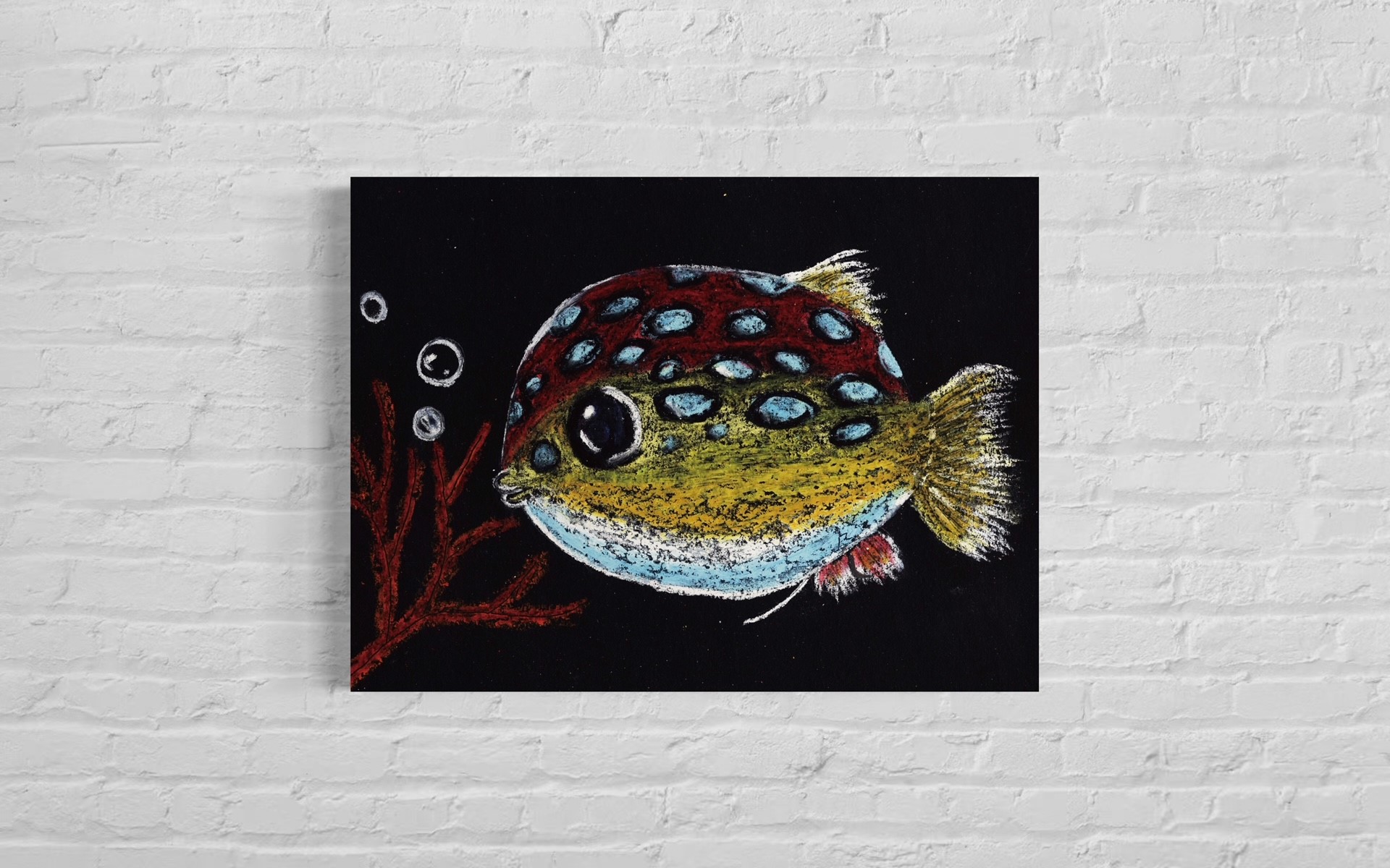 Pufferfish | Oil Pastel on paper