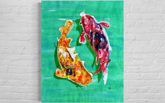 Koi Fish II | Acrylic on rice paper