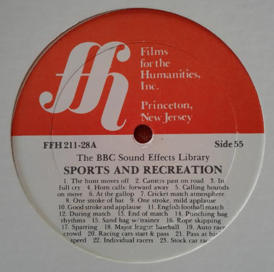BBC Sound Effects Films For The Humanities LP 28 Vinyl Sports And Recreation