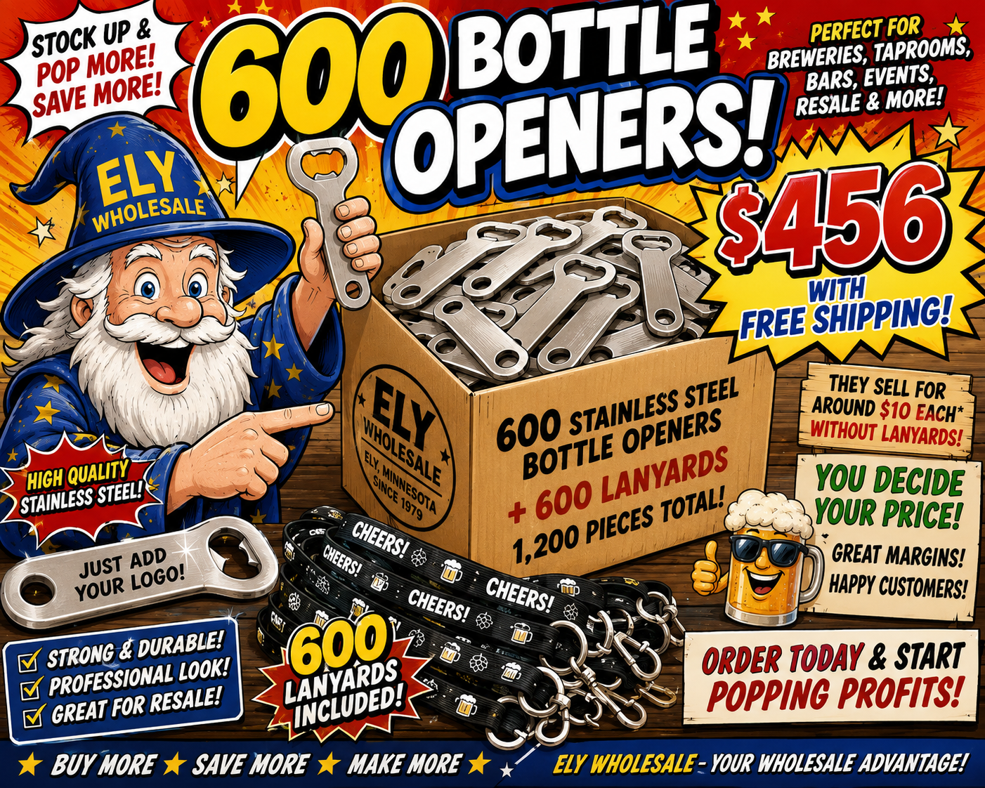 Ely Wholesale Stainless Steel&nbsp;Bottle Openers